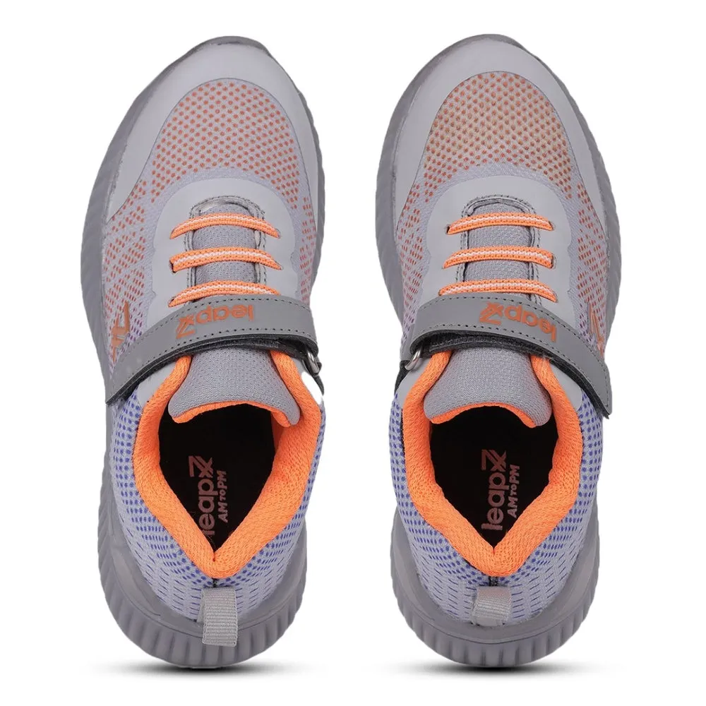 Leap7x By Liberty Kids NITKID-4E L.Grey Sports Non Lacing Shoes