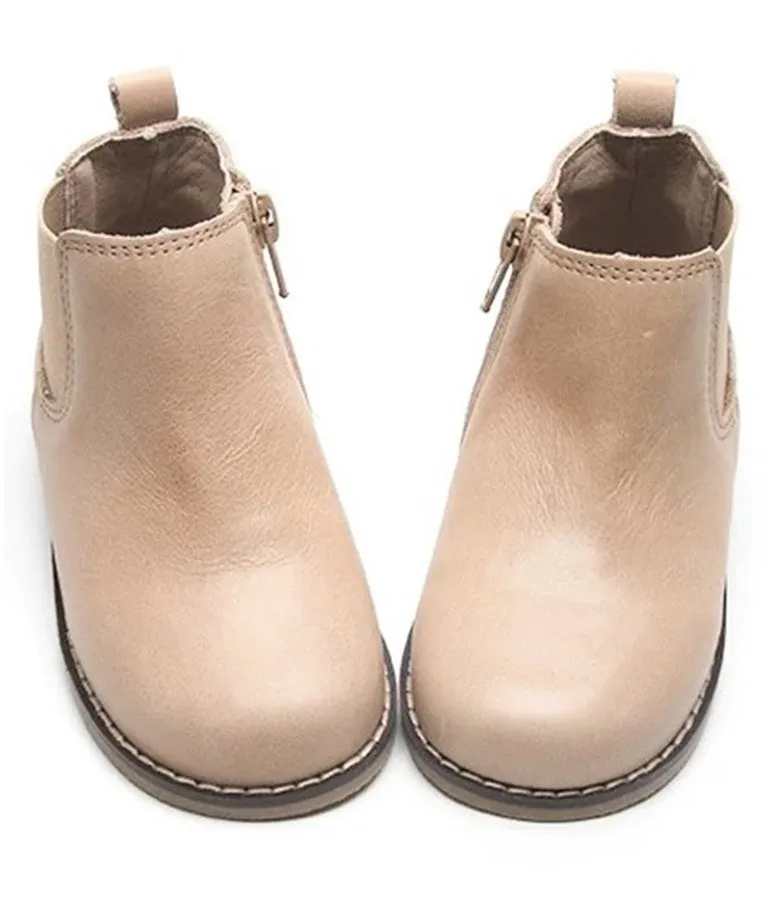 Leather Hard Soled Boots - Camel