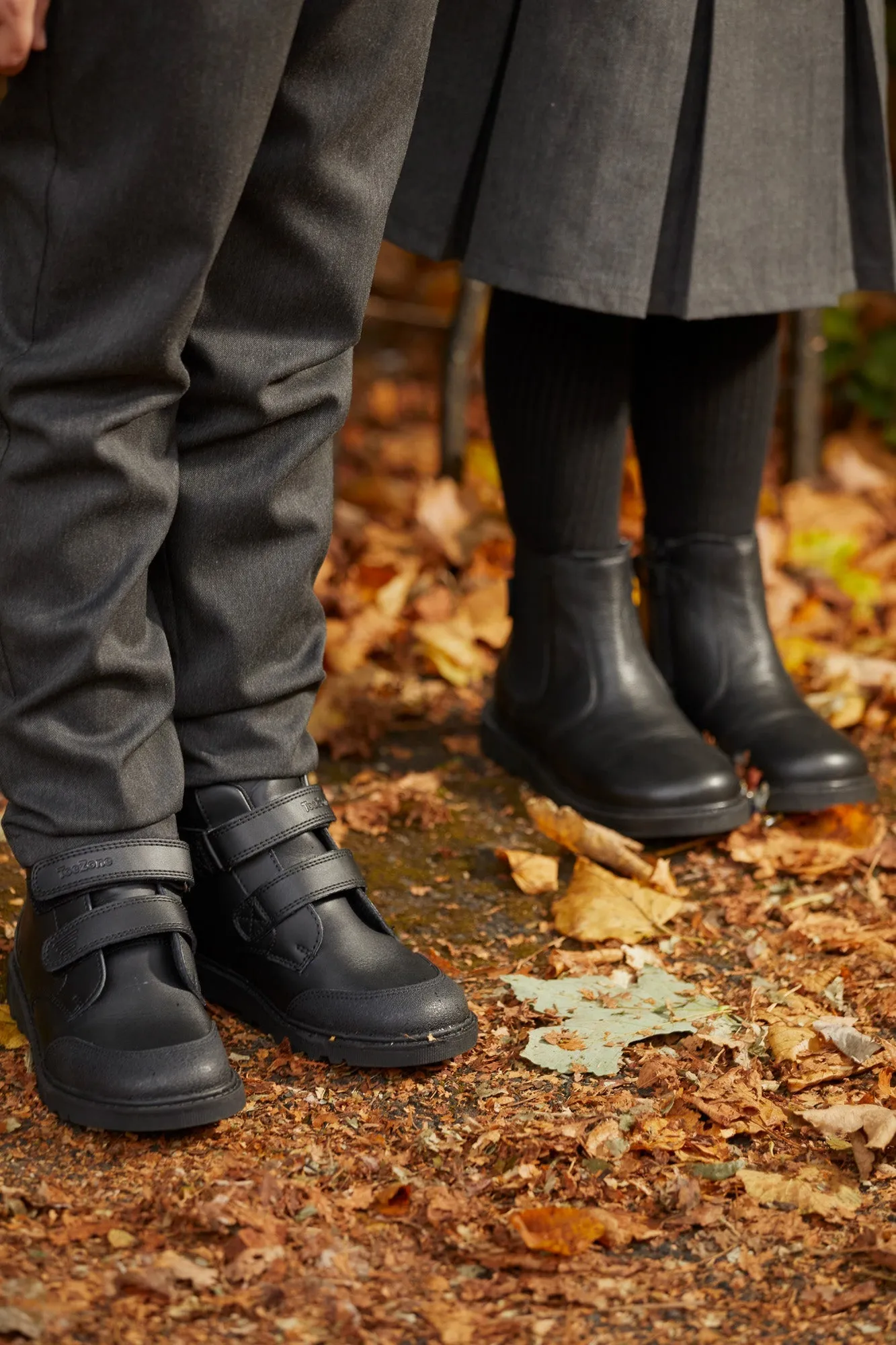 LEVI - Boys' Black Coated Leather Ankle Boots