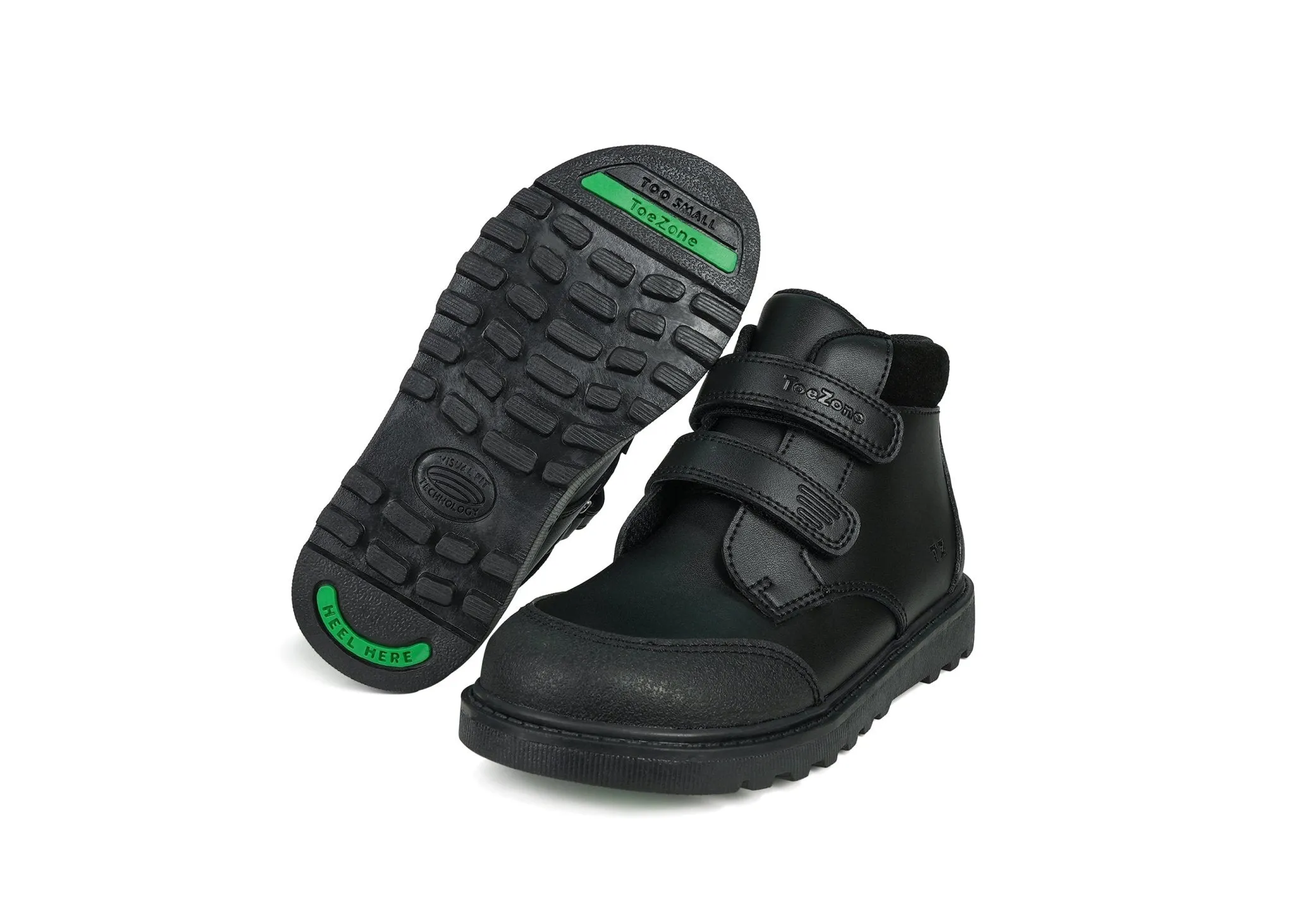 LEVI - Boys' Black Coated Leather Ankle Boots