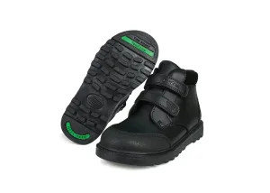 LEVI - Boys' Black Coated Leather Ankle Boots