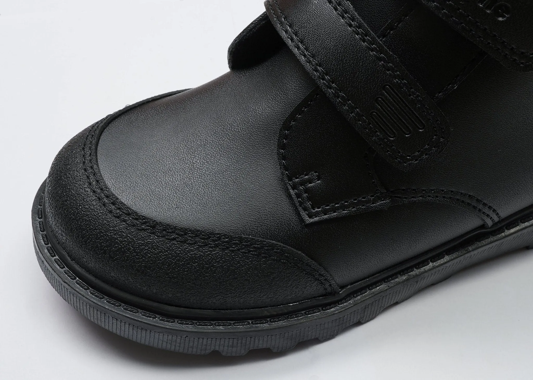 LEVI - Boys' Black Coated Leather Ankle Boots