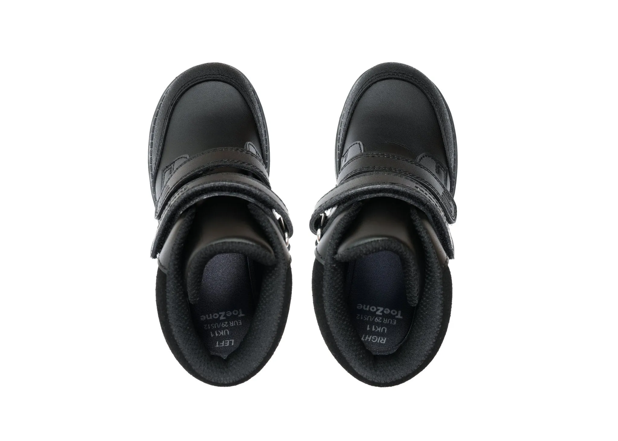 LEVI - Boys' Black Coated Leather Ankle Boots