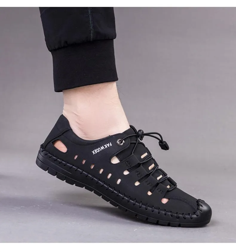 🔥Limited Time Offer 49% OFF🔥New Men's Genuine Leather Hollow Soft Sole Comfortable Casual Driving Shoes
