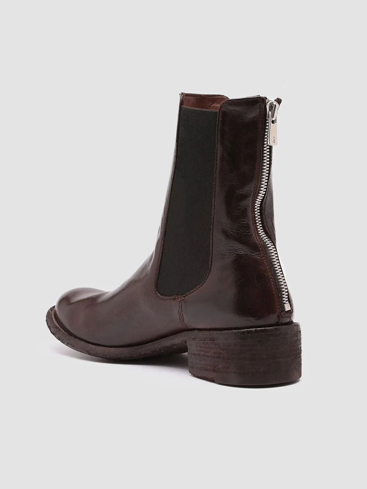 LISON 017 - Burgundy Leather Chelsea Boots