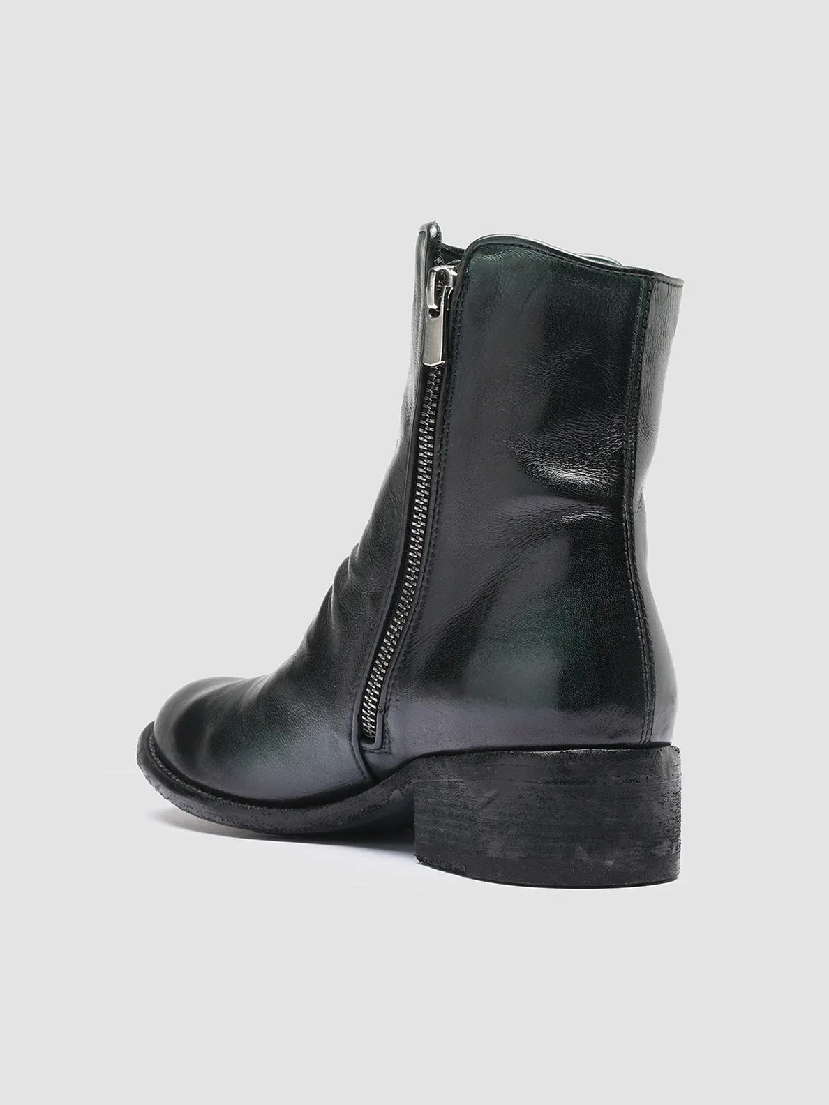 LISON 034 - Green Leather Ankle Boots
