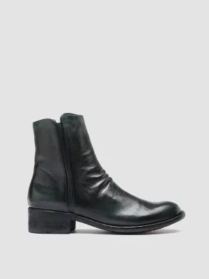 LISON 034 - Green Leather Ankle Boots
