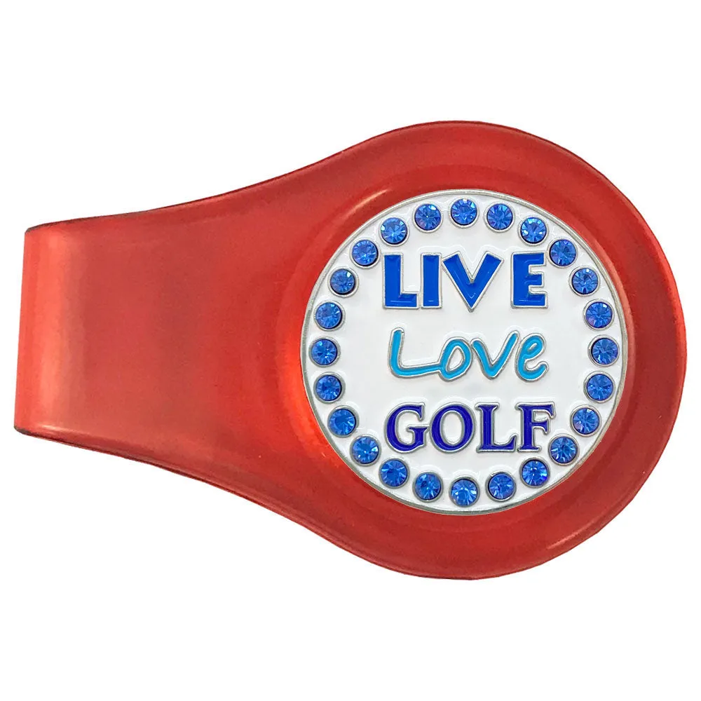Live Love Golf Ball Marker With Colored Clip