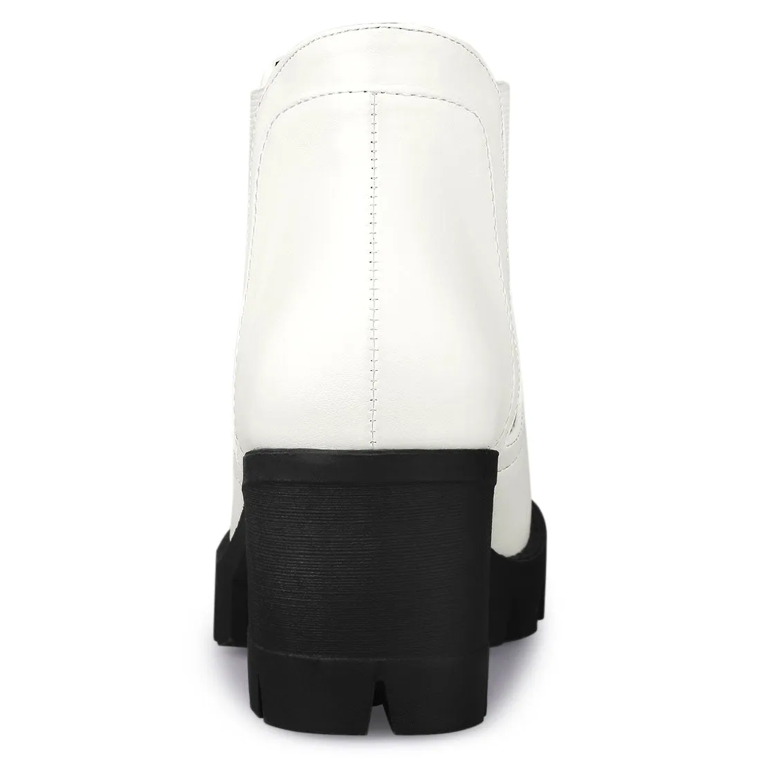 Lug Sole Chunky Heel Chelsea Ankle Boots