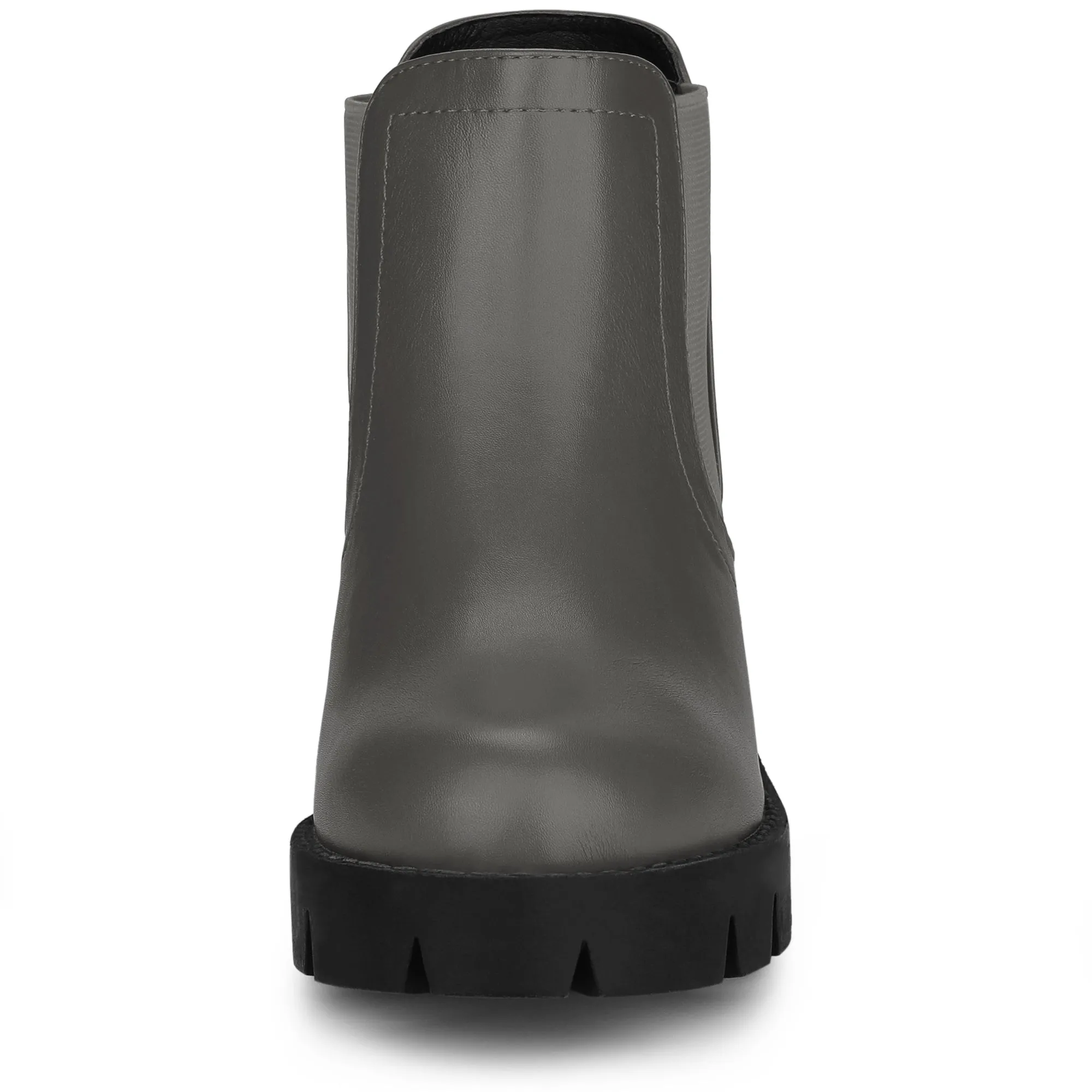 Lug Sole Chunky Heel Chelsea Ankle Boots