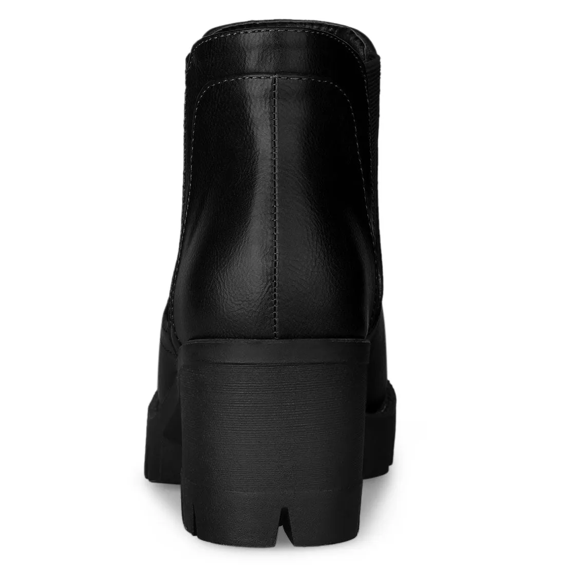 Lug Sole Chunky Heel Chelsea Ankle Boots