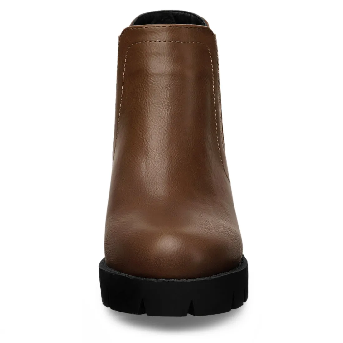 Lug Sole Chunky Heel Chelsea Ankle Boots