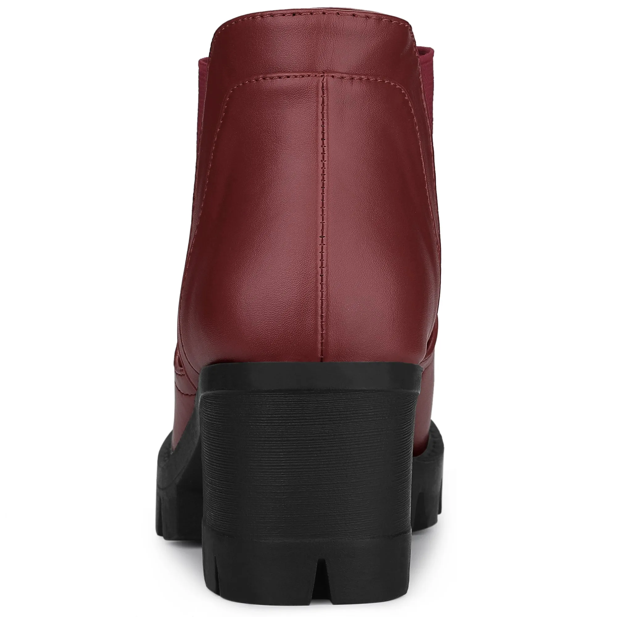 Lug Sole Chunky Heel Chelsea Ankle Boots