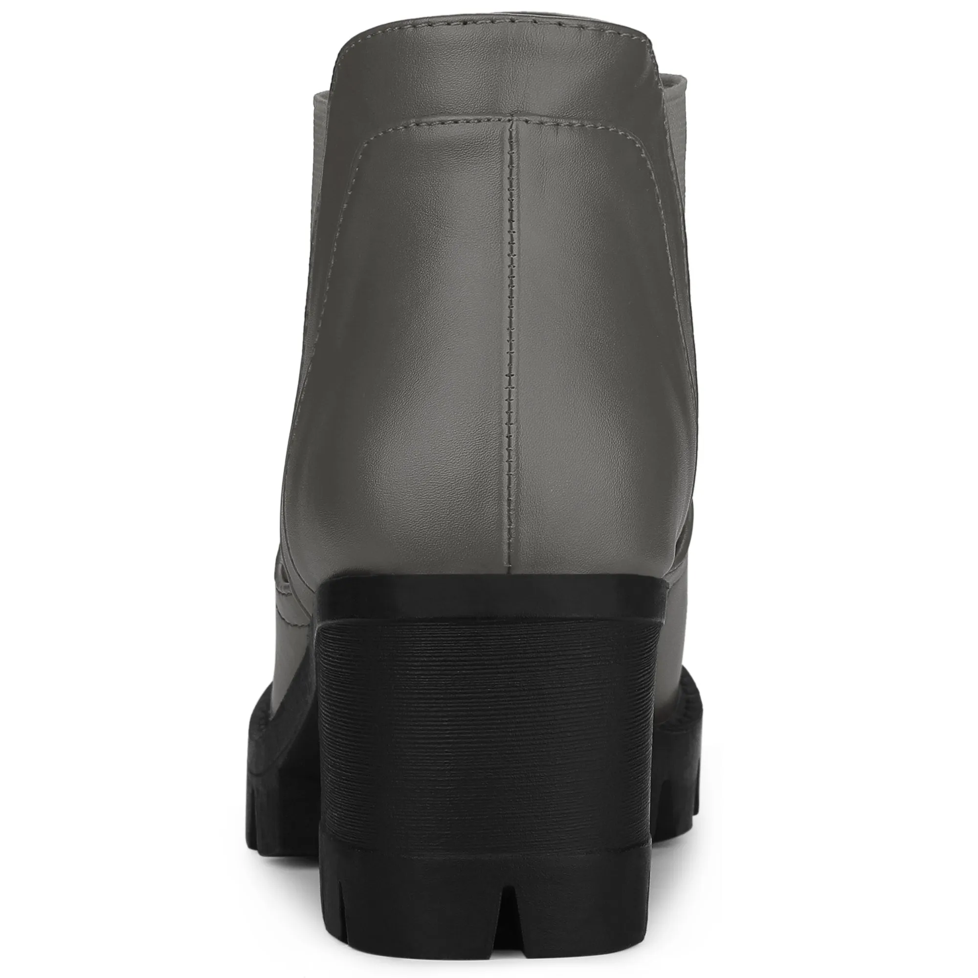 Lug Sole Chunky Heel Chelsea Ankle Boots