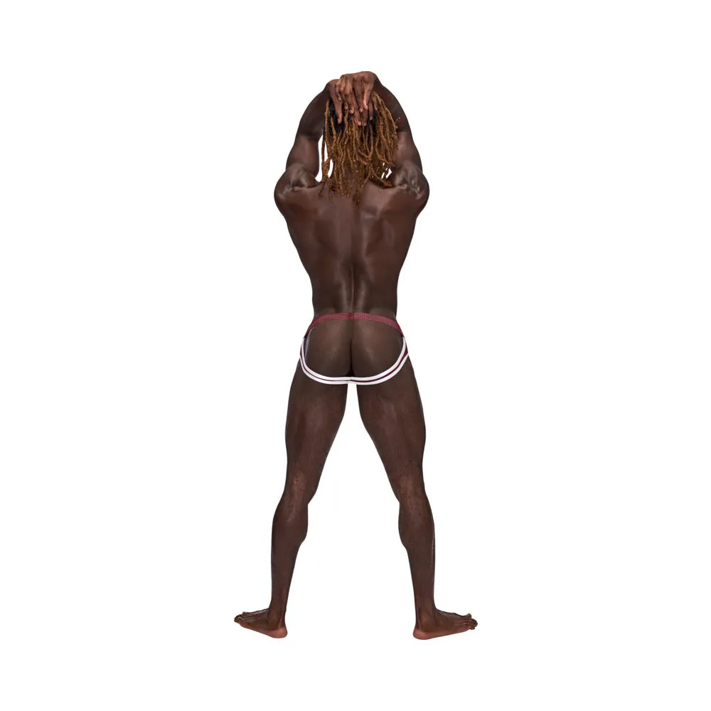 Male Power Sport Mesh Sport Jock Burgundy S/M