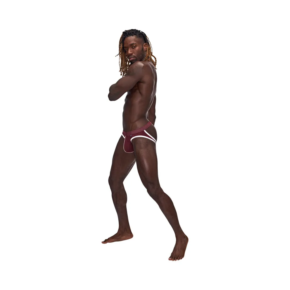 Male Power Sport Mesh Sport Jock Burgundy S/M