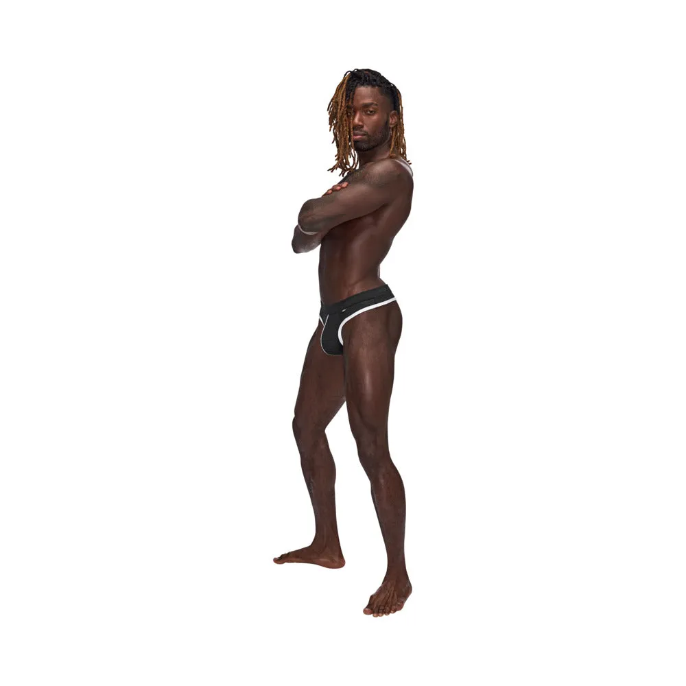 Male Power Sport Mesh Sport Thong Black L/XL