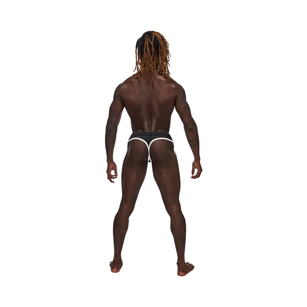 Male Power Sport Mesh Sport Thong Black L/XL