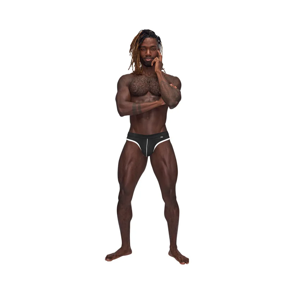 Male Power Sport Mesh Sport Thong Black L/XL