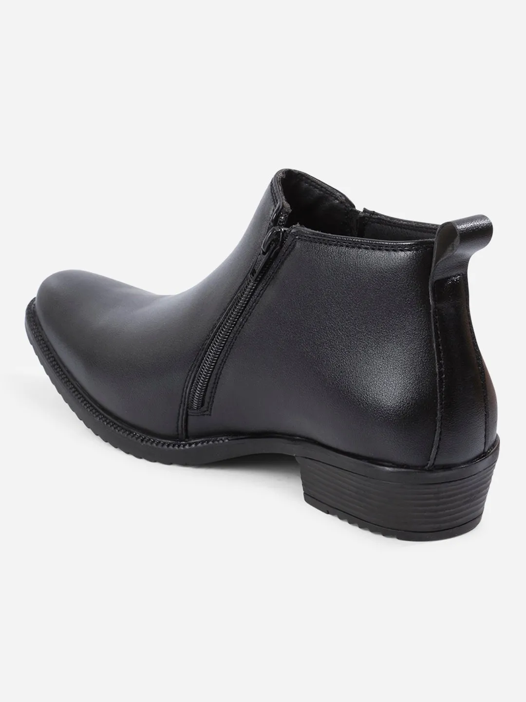 Men's Black Formal Ankle Slip On Boots (IX3040)
