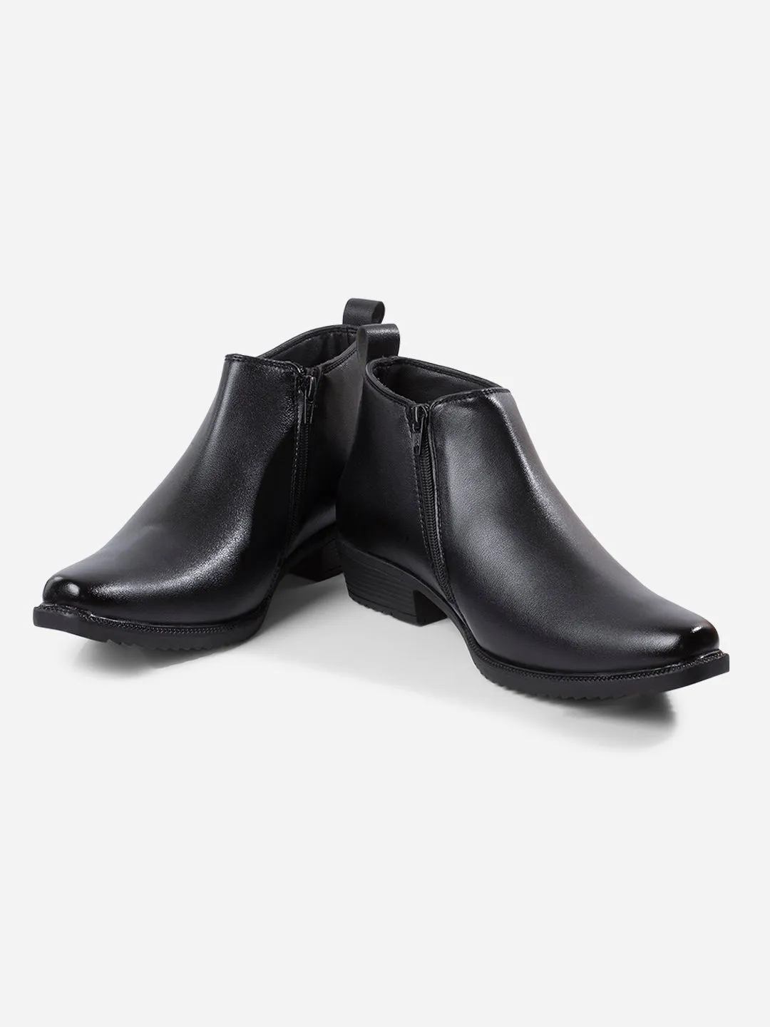 Men's Black Formal Ankle Slip On Boots (IX3040)