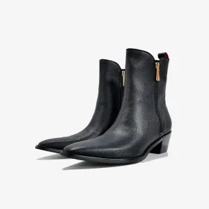 Men's Black Zipper Boots