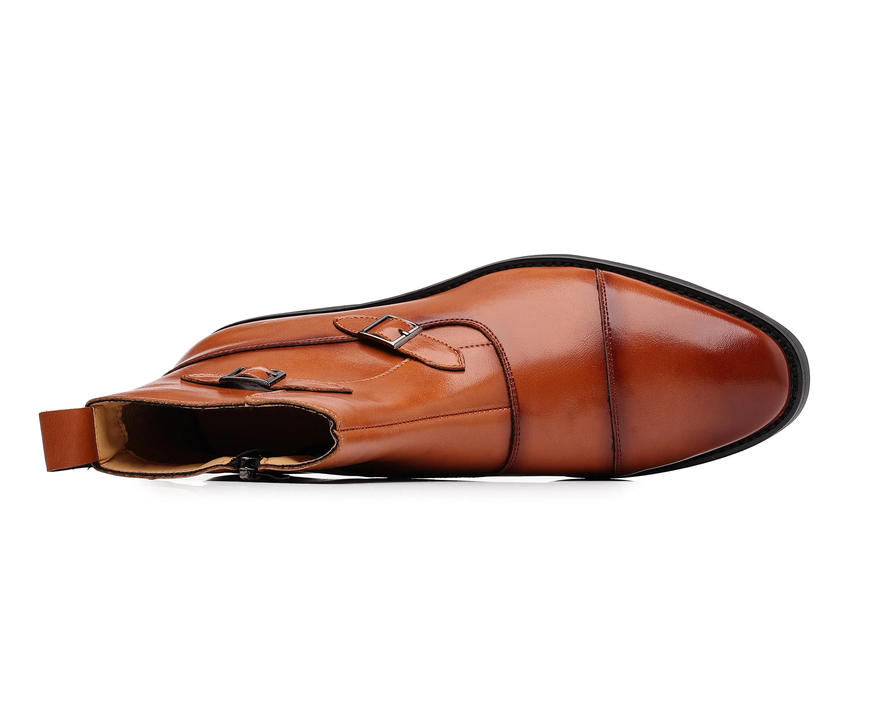 Men's Buckle Cap Toe Dress Boots