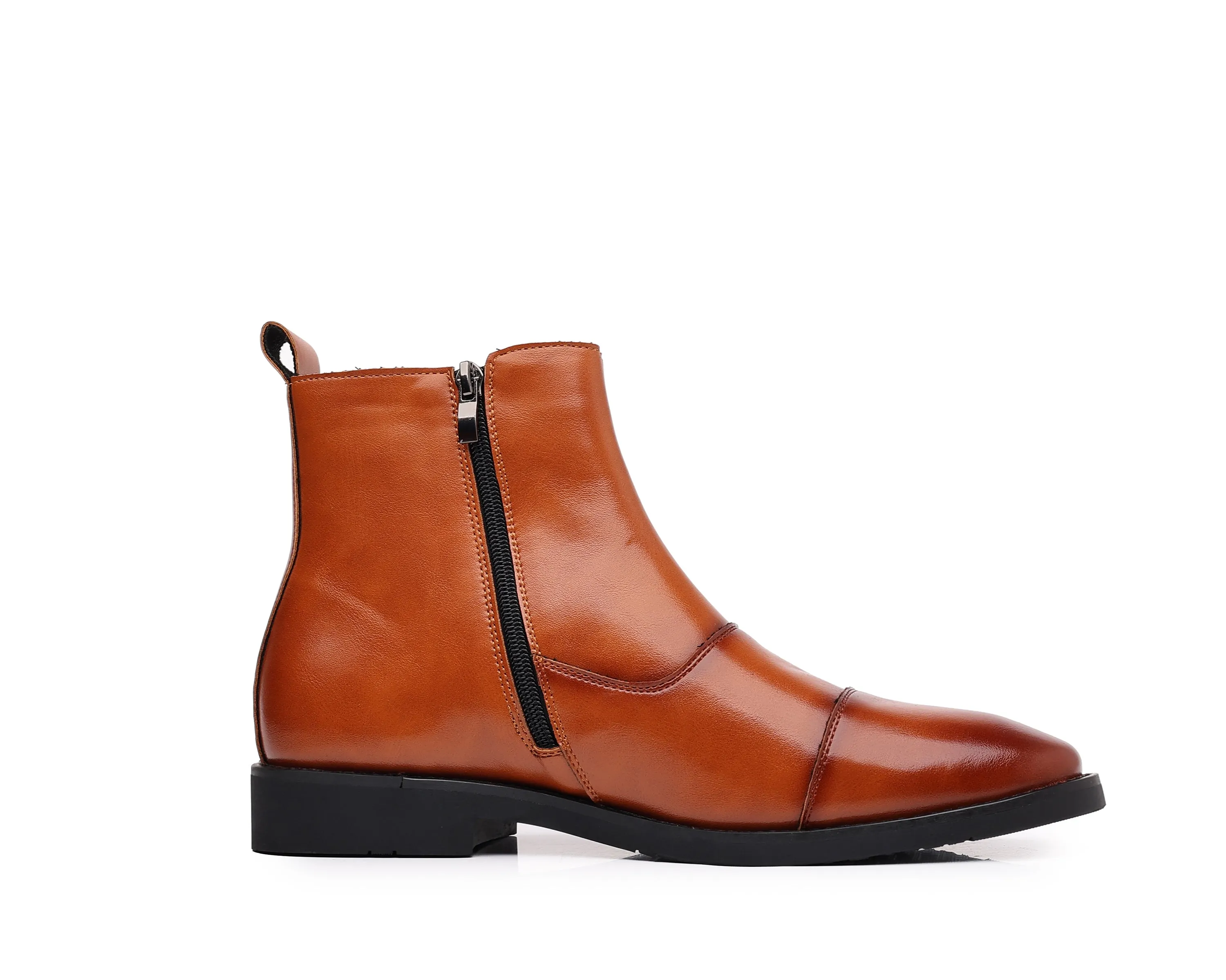 Men's Buckle Cap Toe Dress Boots