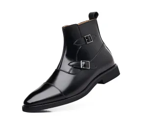 Men's Buckle Cap Toe Dress Boots