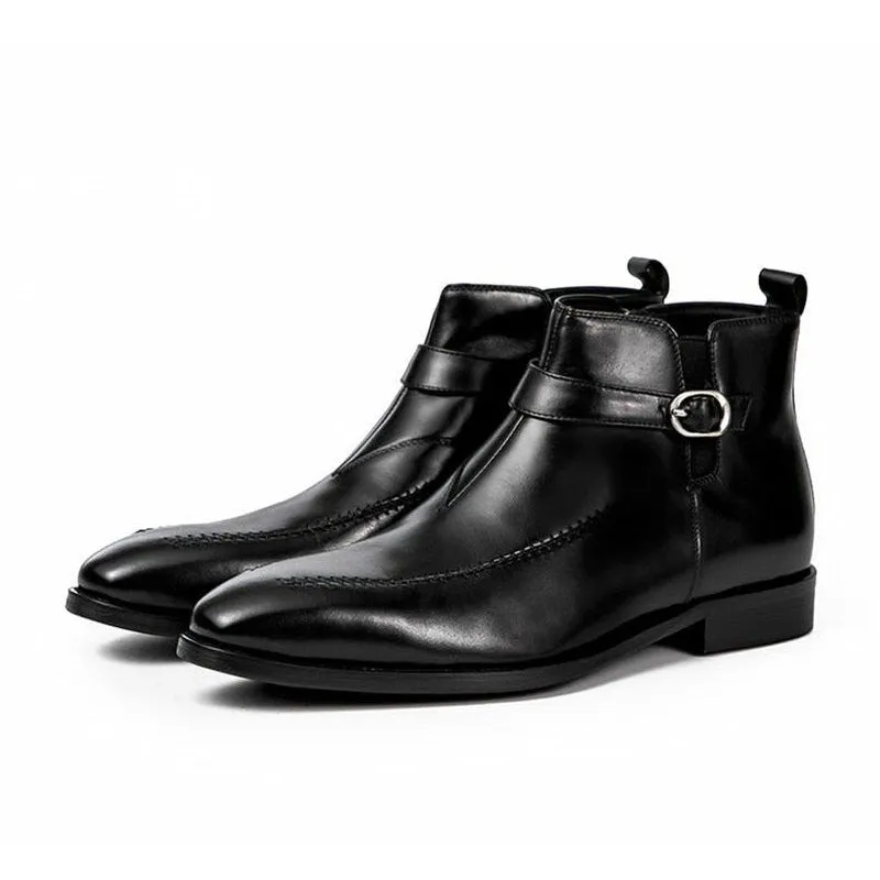 Men's Handmade Tanned Cowhide 60s Style Chelsea Boots