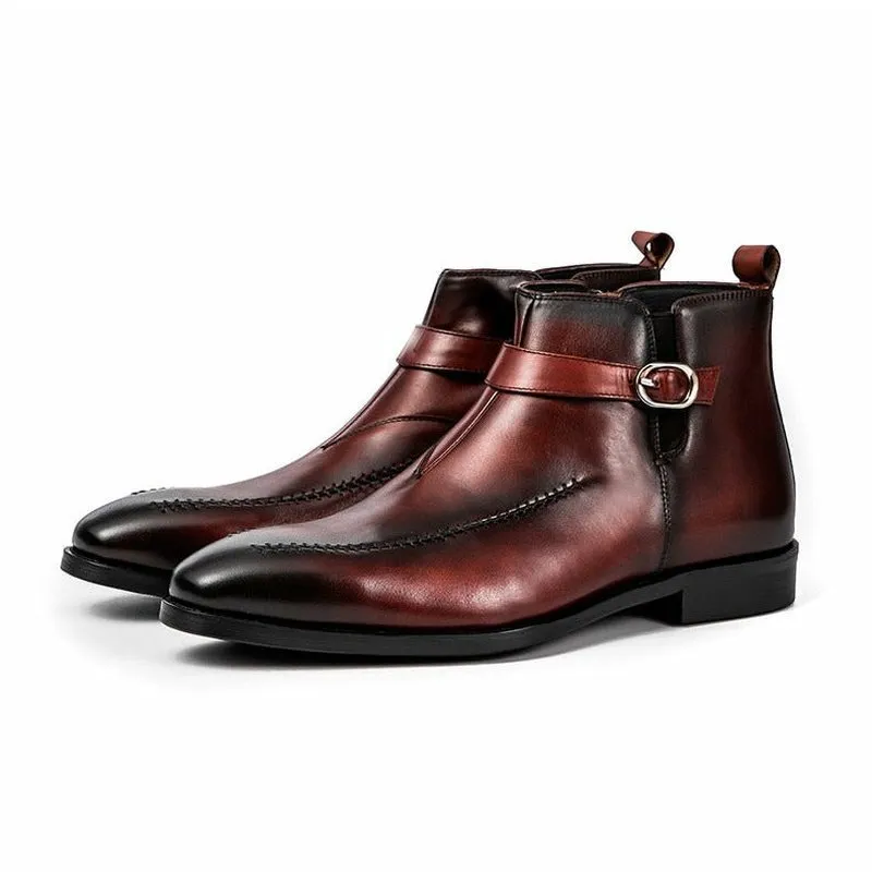 Men's Handmade Tanned Cowhide 60s Style Chelsea Boots