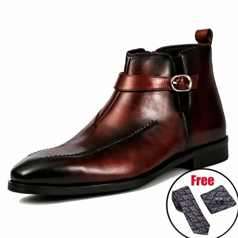Men's Handmade Tanned Cowhide 60s Style Chelsea Boots
