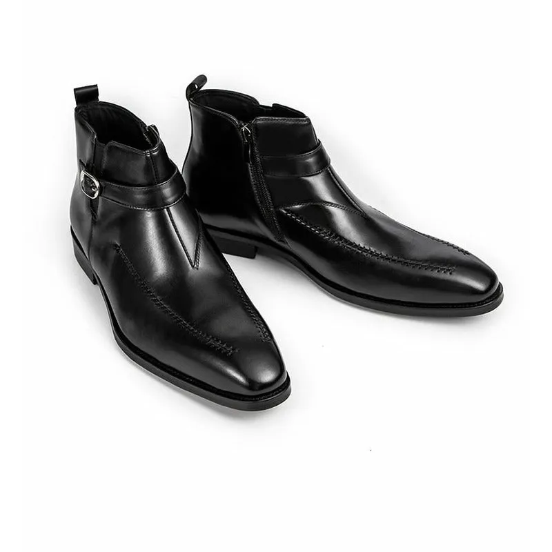 Men's Handmade Tanned Cowhide 60s Style Chelsea Boots