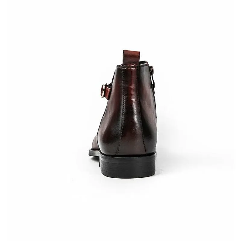 Men's Handmade Tanned Cowhide 60s Style Chelsea Boots