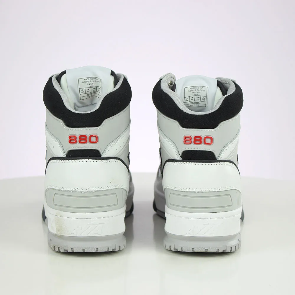 Men's Logo Print Leather High Shoes,White