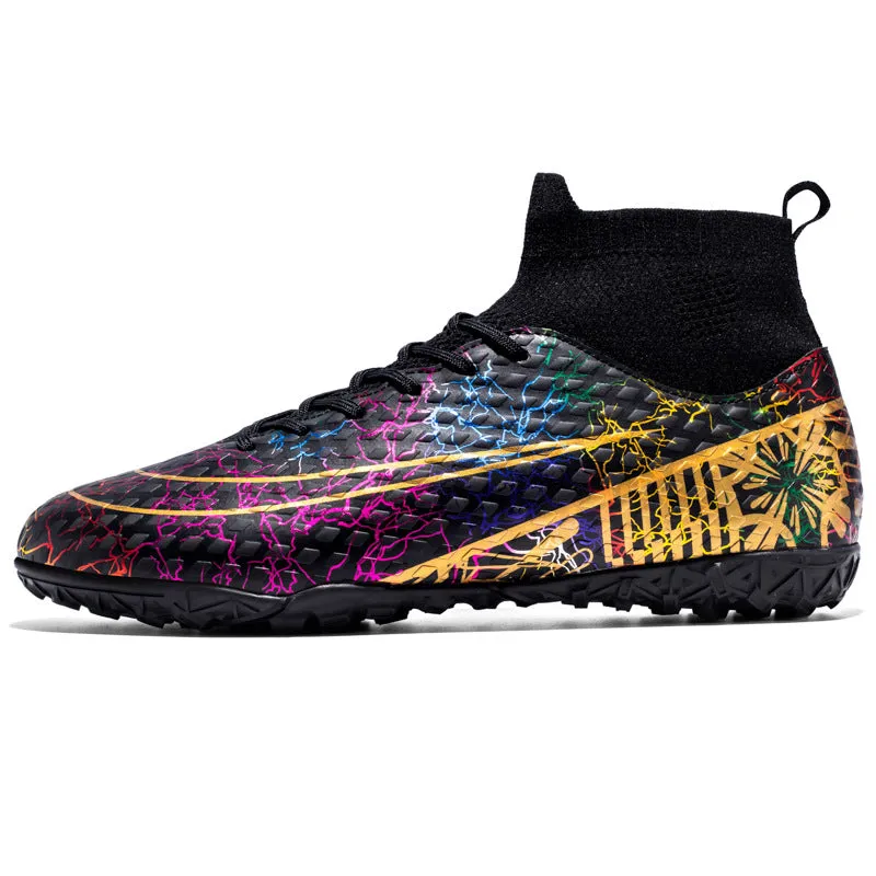 Men's Synthetic Leather High-Top Football Turf Sports Shoes