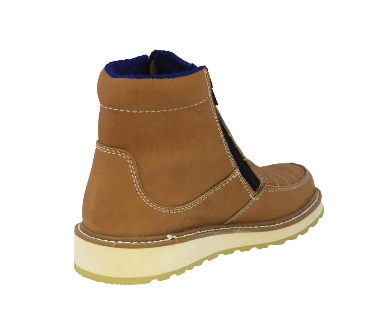 Mens T40W Honey Brown Leather Work Boots Slip Resistant - Soft Toe