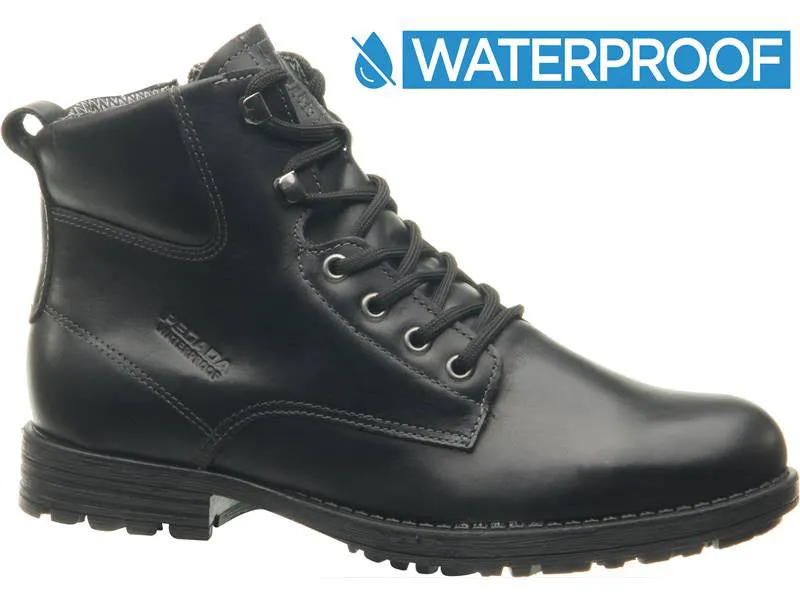 Men's Waterproof Leather Ankle Boots #BM077101WK ()