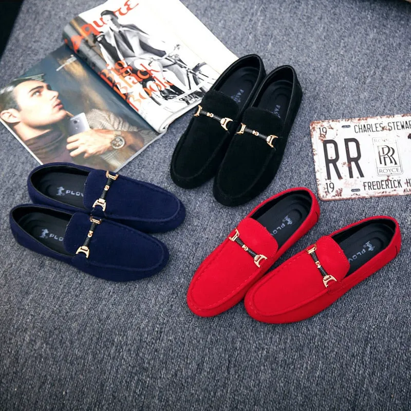 Mental Solid Loafers Mens Shoes High Quality Soft Driving Flats Male Walking Shoes Suede Casual Slip on Loafers Mocasines Hombre