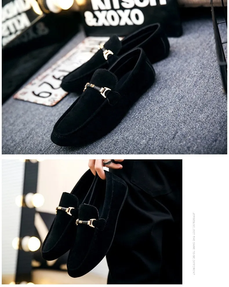 Mental Solid Loafers Mens Shoes High Quality Soft Driving Flats Male Walking Shoes Suede Casual Slip on Loafers Mocasines Hombre