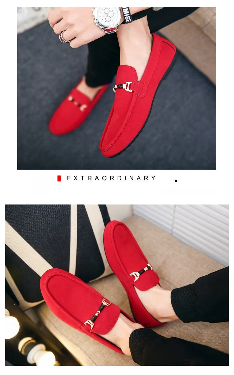 Mental Solid Loafers Mens Shoes High Quality Soft Driving Flats Male Walking Shoes Suede Casual Slip on Loafers Mocasines Hombre