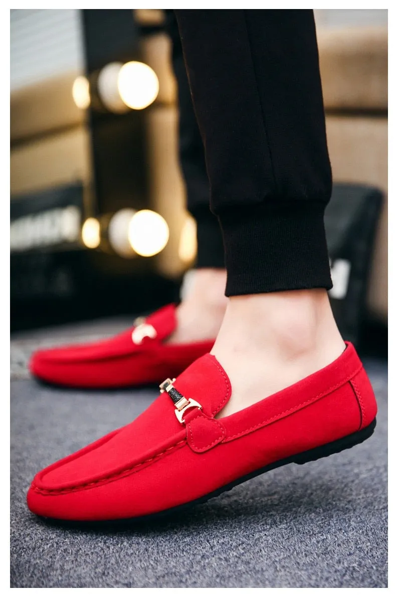 Mental Solid Loafers Mens Shoes High Quality Soft Driving Flats Male Walking Shoes Suede Casual Slip on Loafers Mocasines Hombre