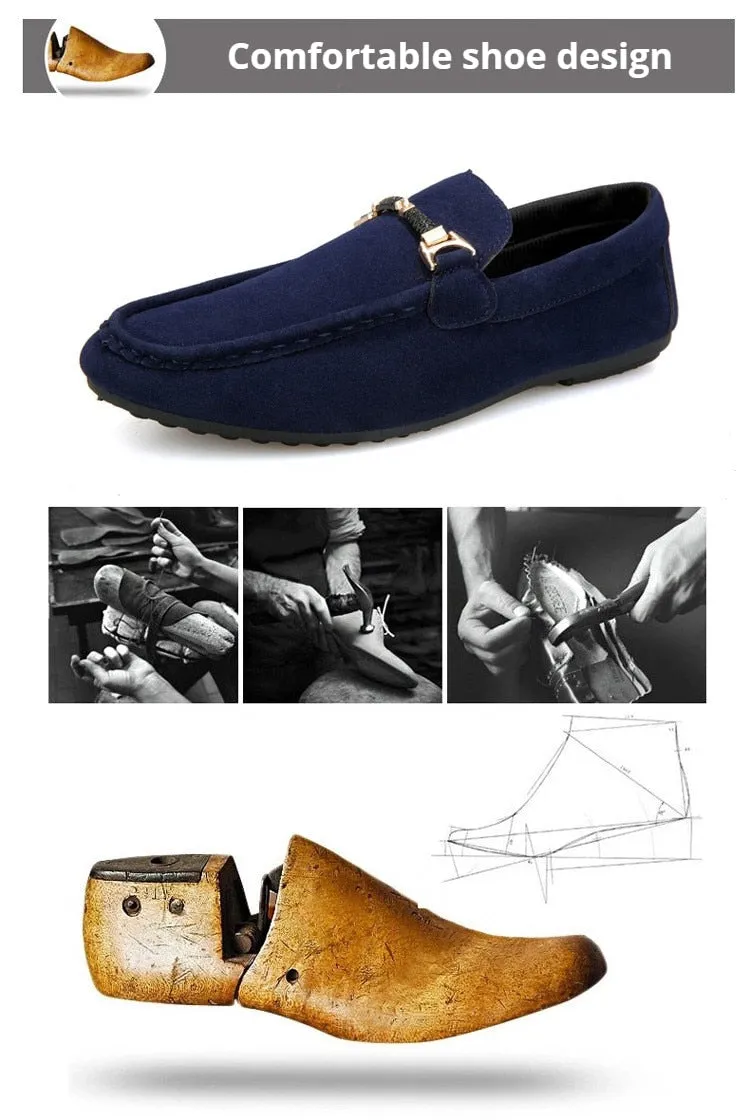 Mental Solid Loafers Mens Shoes High Quality Soft Driving Flats Male Walking Shoes Suede Casual Slip on Loafers Mocasines Hombre