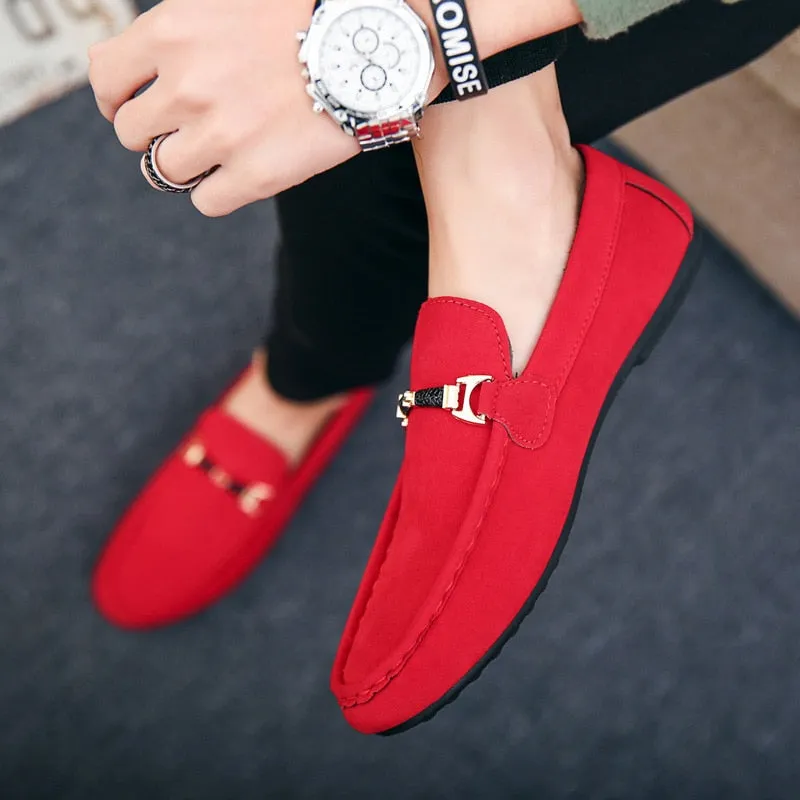 Mental Solid Loafers Mens Shoes High Quality Soft Driving Flats Male Walking Shoes Suede Casual Slip on Loafers Mocasines Hombre