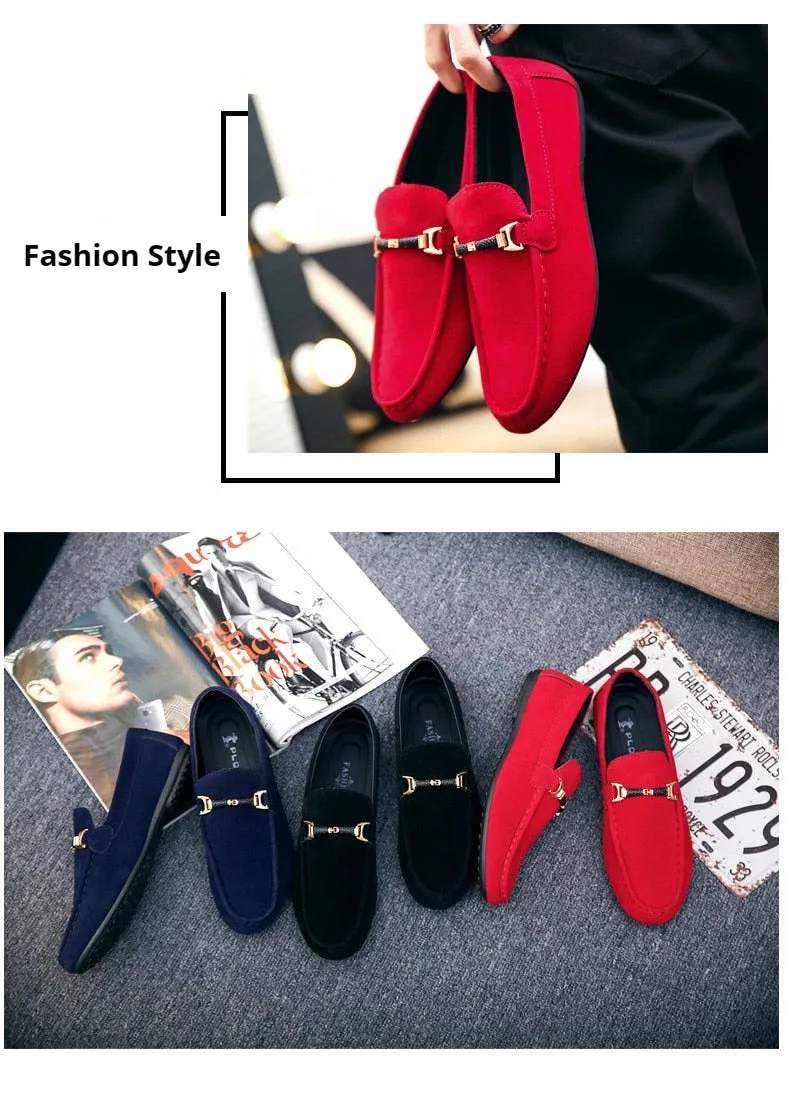 Mental Solid Loafers Mens Shoes High Quality Soft Driving Flats Male Walking Shoes Suede Casual Slip on Loafers Mocasines Hombre
