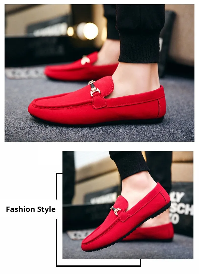 Mental Solid Loafers Mens Shoes High Quality Soft Driving Flats Male Walking Shoes Suede Casual Slip on Loafers Mocasines Hombre