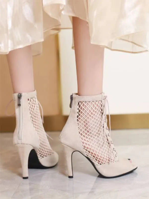 Mesh Open Toe  Stiletto&Boots
