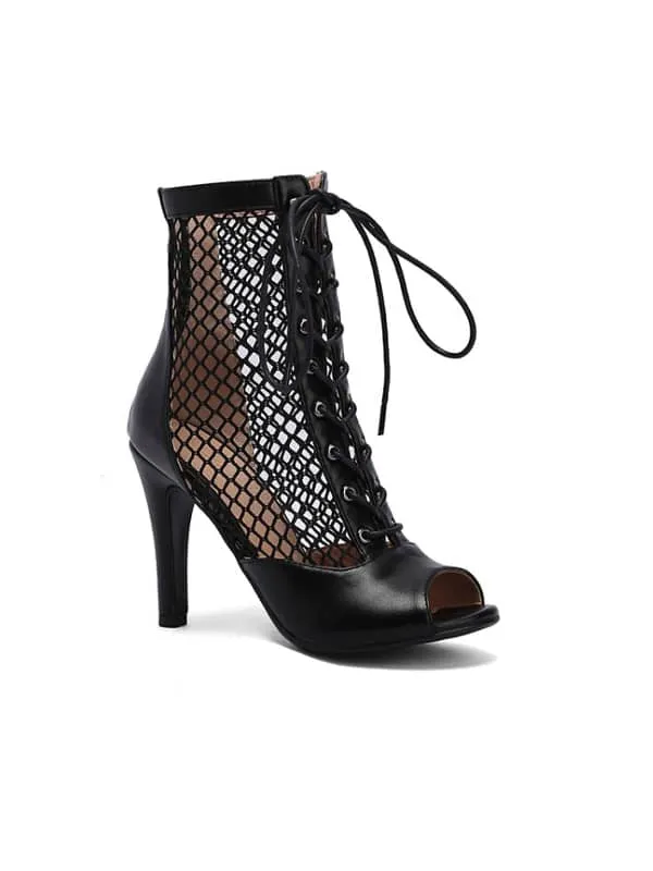 Mesh Open Toe  Stiletto&Boots