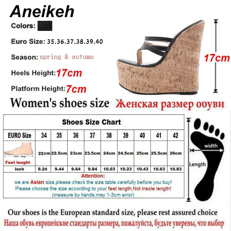 Multi-Cross Strap Wedge Sandals