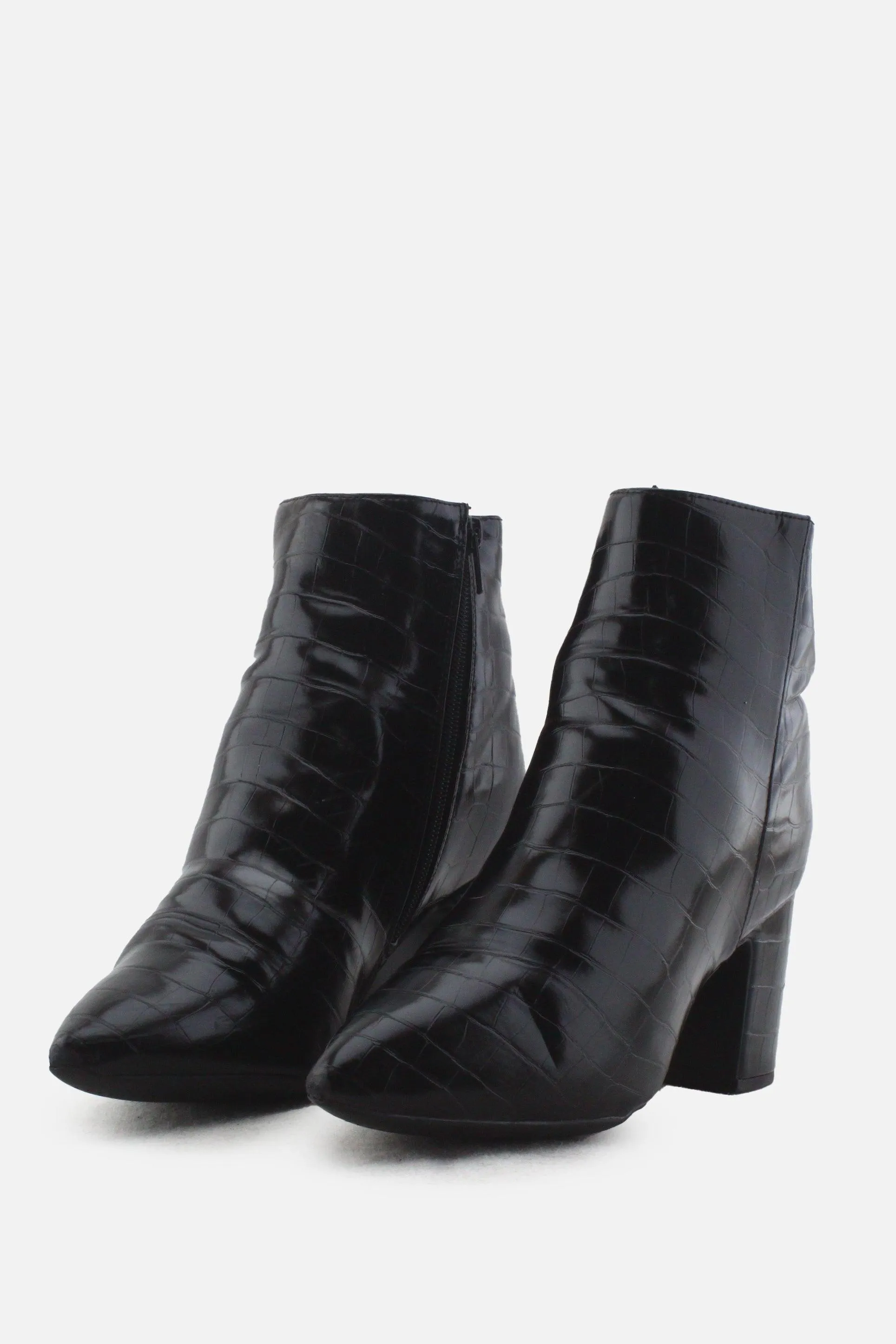 New Look Zipper Block Ankle Boots | 100% Synthetic Leather
